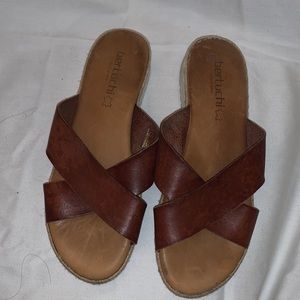 *3 for $25* Bertuchi Genuine Leather Slides size 9-9 1/2 Made in Spain